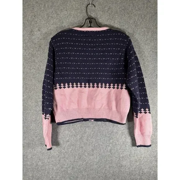 Petite Sophisticate Sweater Women‎ M Pink Cardigan Knitted Feminine Grandmacore - Picture 5 of 6